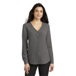 Port Authority Women's Long Sleeve Button-Front Blouse.